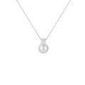 S925 Silver Moissanite Freshwater Single Pearl Pendant Necklace-0-3