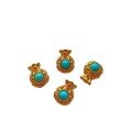 wholesale Gold-plated 925 ancient silver fittings inlaid with natural aquamarine, sun moon stars, turquoise, lucky bag, amber, and Zhajilamu for DIY-0-4