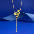 wholesale S925 Sterling Silver Gold-Plated Woven Snake Necklace, New Style, Xiaohongshu Live Cross-Border Hot Item-0-0
