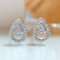 wholesale 925 Sterling Silver New Geometric Waterdrop Earrings Hollow-Out Trendy Stylish Minimalist Design-0-0