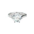 925 Silver 3ct Moissanite Classic Six-Prong Princess Single Row 9mm Ring-0-3