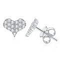 S925 Silver Moissanite Full Diamond Heart Earrings for Women Wholesale-0-3