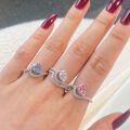wholesale S925 Sterling Silver Korean Japanese Light Luxury Pear-shaped Zircon Hand-set High-end Ins Style Fashion Closed Adjustable Ring for Women-0-1