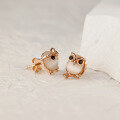 wholesale S925 Sterling Silver Minimalist Korean Japanese Style Hypoallergenic Owl Stud Earrings for Women, Versatile Small Chanel-inspired Wholesale-0-3