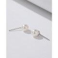 wholesale 925 Sterling Silver Pearl Earrings for Women, Minimalist Niche Design New Earrings, Light Luxury High-End Sense Jewelry-0-3
