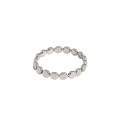 wholesale S925 Sterling Silver Geometric Flat Round Bead Ring, Korean Version Ins Style, Versatile for Women-0-4
