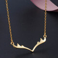 wholesale S925 Sterling Silver Small Niche Design Cute Antler Pendant Necklace Women's Collarbone Chain Ins Style Christmas Gift Jewelry-0-1