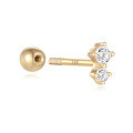 wholesale 14K Gold Cross-Border Hot-Selling Spiral Ear Bone Piercing Stud with Exquisite Diamond Accents-0-3