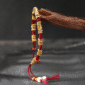 wholesale Gold-plated 925 Silver Braided Bracelet with Lucky Beads and Red Cord, Handcrafted Woven Rope Bracelet with a Light Luxury and High-End Feel-0-2