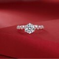 Sterling Silver Six-Prong Heart Moissanite Ring, Wedding Design, Premium Jewelry Wholesale-0-2