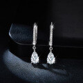 wholesale S925 Sterling Silver Gold Plated 1 Carat Pear Shape Earrings with Full Moissanite, Amazon Best Seller-0-3