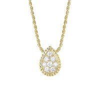 wholesale S925 Sterling Silver Classic Waterdrop Diamond Pendant Necklace New Twist Choker Chain Personality Luxury Jewelry-0.48ct moissanite necklace