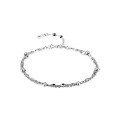 wholesale S925 Sterling Silver Korean and Japanese Style Double-Layer Beaded Bracelet for Women, Engravable as Birthday or Valentine's Day Gift-0-4