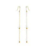 wholesale Metal Material S925 Sterling Silver Simple Long Tassel Small Star Earrings for Women, Small Fresh Hook New Style Wholesale-Long Tassel Star Earrings 925 Silver