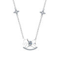 S925 Silver Cross-Border Wholesale Fairy Tale Moissanite Pony Necklace-0-3