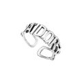 wholesale 925 Silver Vintage Baroque English Letter Ring, Light Luxury Niche Creative Design Open Adjustable Index Finger Ring-0-4