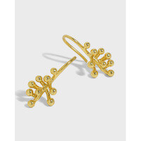 wholesale S925 Sterling Silver Korean Version Ins Minimalist Niche Luxury Design Sense Versatile Floral Textured Earrings for Women-Platinum 925 silver