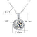 wholesale S925 Sterling Silver Cross-Border Exaggerated Large-Size 10ct Round Moissanite Pendant Necklace for Women, Collarbone Chain-0-16