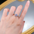 wholesale S925 Silver ZHUO ZHI FAN New High Carbon Diamond 5*7mm Lavender Purple Diamond Ring, Daily Fashion Luxury Style-0-3