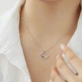 wholesale S925 Sterling Silver Evil Eye Necklace for Women, Blue Bead Eye Design, High-End and Niche Luxury Collarbone Chain-0-3