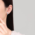 S925 Silver V-Shaped Pearl Earrings with D Color Moissanite and Natural Freshwater Pearls-0-2