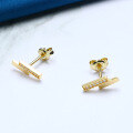 wholesale 925 Silver Korean Minimalist Tetris Ear Studs Balance Bar Geometric Zircon Hypoallergenic Earring Pieces for Dropshipping-0-2