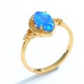 wholesale S925 Gold-Plated Geometric Marquise Opal Ring for Women, New Japanese Light Luxury Style Wholesale from Manufacturers-0-4