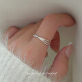 wholesale S925 Sterling Silver Fresh and Sweet Ins Style Niche Design Three-Layer Cross Ring R02204-0-1