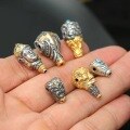 wholesale Gold-Plated S925 Ancient Silver Diety Mahakala Nine-Tailed Fox Huiwen Citipati Master Three-Passage Bead DIY Bracelet Accessory-0-3