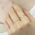 wholesale S925 Silver Plated 14K Gold Minimalist Fashion Niche Teardrop-Shaped Rose Quartz Ring by Dunli Jewelry-0-3