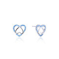 wholesale S925 Sterling Silver Micro-Inlaid Colorful Zircon Heart Stud Earrings for Women, Small Niche Design Heart-Shaped Ear Accessories Cross-Border New Arrival-0-4
