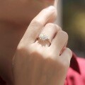 925 Silver Moissanite Sunflower Ring Light Luxury Jewelry Wholesale-0-1