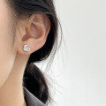 wholesale 925 Sterling Silver Fresh and Sweet Ins-style Niche Design Personality Jade Flower Stud Earrings M06609-0-1