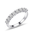 wholesale S925 Silver minimalist half-bezel set moissanite ring 3mm 4mm moissanite couple rings-0-3