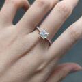 wholesale 9/10/14/18k Gold High-End Square D Color 1 Carat Moissanite Ring with Certificate-0-3