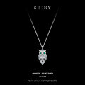 Sterling Silver Europe-US Cross-Border Micro-Set Moissanite Owl Pendant Necklace-0-4