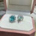 Metal Cultured Paraiba 2ct Oval Vintage Stud Earrings-0-2