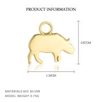 wholesale S925 Sterling Silver Creative Animal Earrings For Women, Fashionable Cross-border Versatile European And American Pendant Drop Earrings With Unique Design-A4118-Gold/Single Pendant 925 Silver