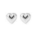 wholesale S925 Sterling Silver Glossy Heart Stud Earrings, Korean Version Small and Unique Ins Minimalist Style with a Sense of Advanced Coolness-0-6