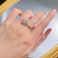 wholesale S925 Silver New Style 1-Carat High Carbon Diamond Ring Band, Popular European and American Internet Celebrity Engagement Live Streaming Best-Seller for Dropshipping-0-3