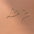 wholesale S925 silver Japanese minimalist linear heart earrings, elegant and fresh heart-shaped earrings G8251-0-1