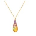 wholesale Antique-style vintage classical natural opal enamel drop oil pendant with S925 silver and 9K gold-plated necklace-0-0
