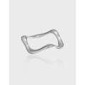 wholesale S925 Sterling Silver JF264 Korean Version Student Ring, Ins Simple and Versatile Irregular Wave Pattern Closed Ring for Women-0-0