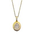 wholesale S925 gold-plated silver vintage oval brushed pendant 5*7mm high-end versatile design necklace-0-4