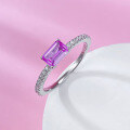 wholesale Sterling Silver 4*6 Pink Cubic Zirconia Solitaire Minimalist Versatile Elegant Engagement Ring for Women, New Design-0-1