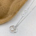 wholesale 999 Silver Maker's Auspicious Cloud Freshwater Pearl Necklace, Fashionable and Versatile Small Design High-End Sense Collarbone Chain-0-3