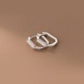 wholesale S925 Sterling Silver Geometric Diamond-Inlaid Ear Clasps, Trendy Unisex Versatile Ear Clasps, Internet Celebrity Same Style Light Luxury Ear Hoops-0-1
