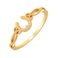 wholesale 925 Silver Japanese New Product Versatile Lucky Horseshoe Openwork Lace Ring Factory Wholesale First-hand Supply-Yellow 1# 8#