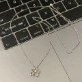 wholesale S925 Sterling Silver Hollow-Out Three-Dimensional Star Teardrop Dynamic Necklace for Women, Fashionable, Unique, Niche Design Sense Collarbone-0-2