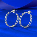 wholesale S925 silver geometric hollow-out mesh earrings, cross-border style, daily and trendy-0-0